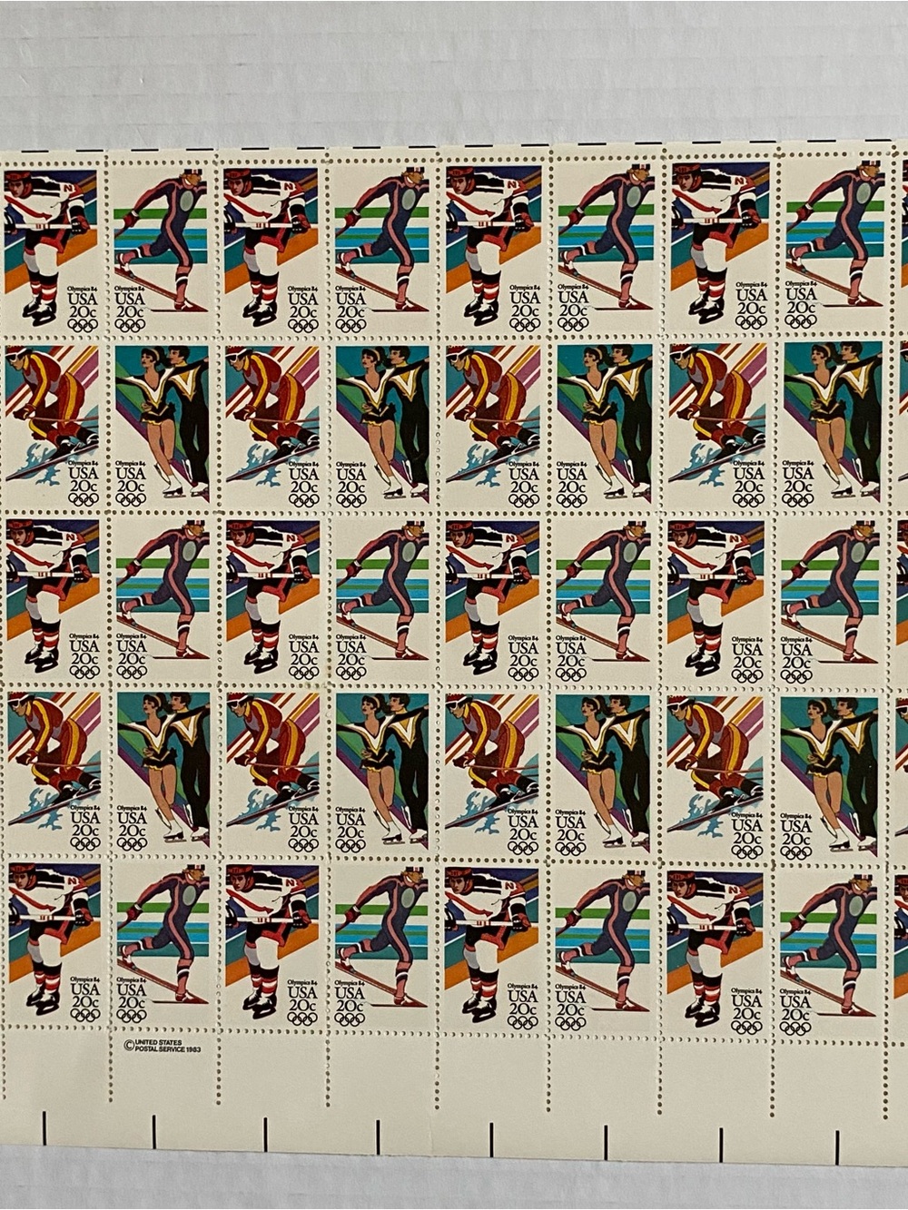 Scott #2067-70 Winter Olympics at Sarajevo Full Sheet of 50 Stamps 1984 Hockey